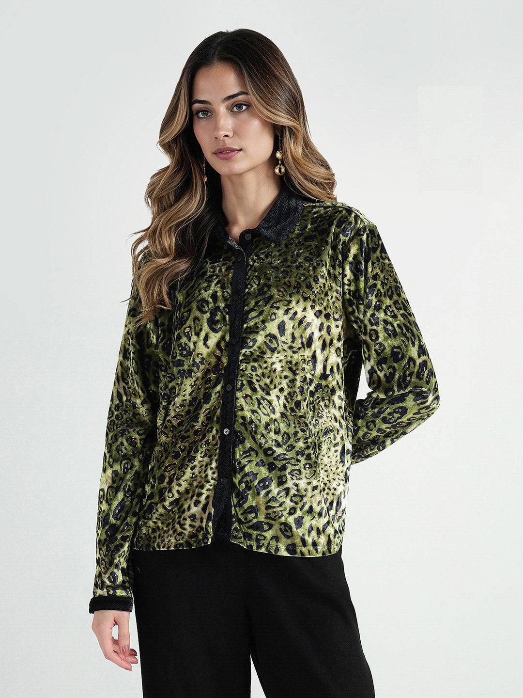Elle Women Multi Printed Collar Shirt