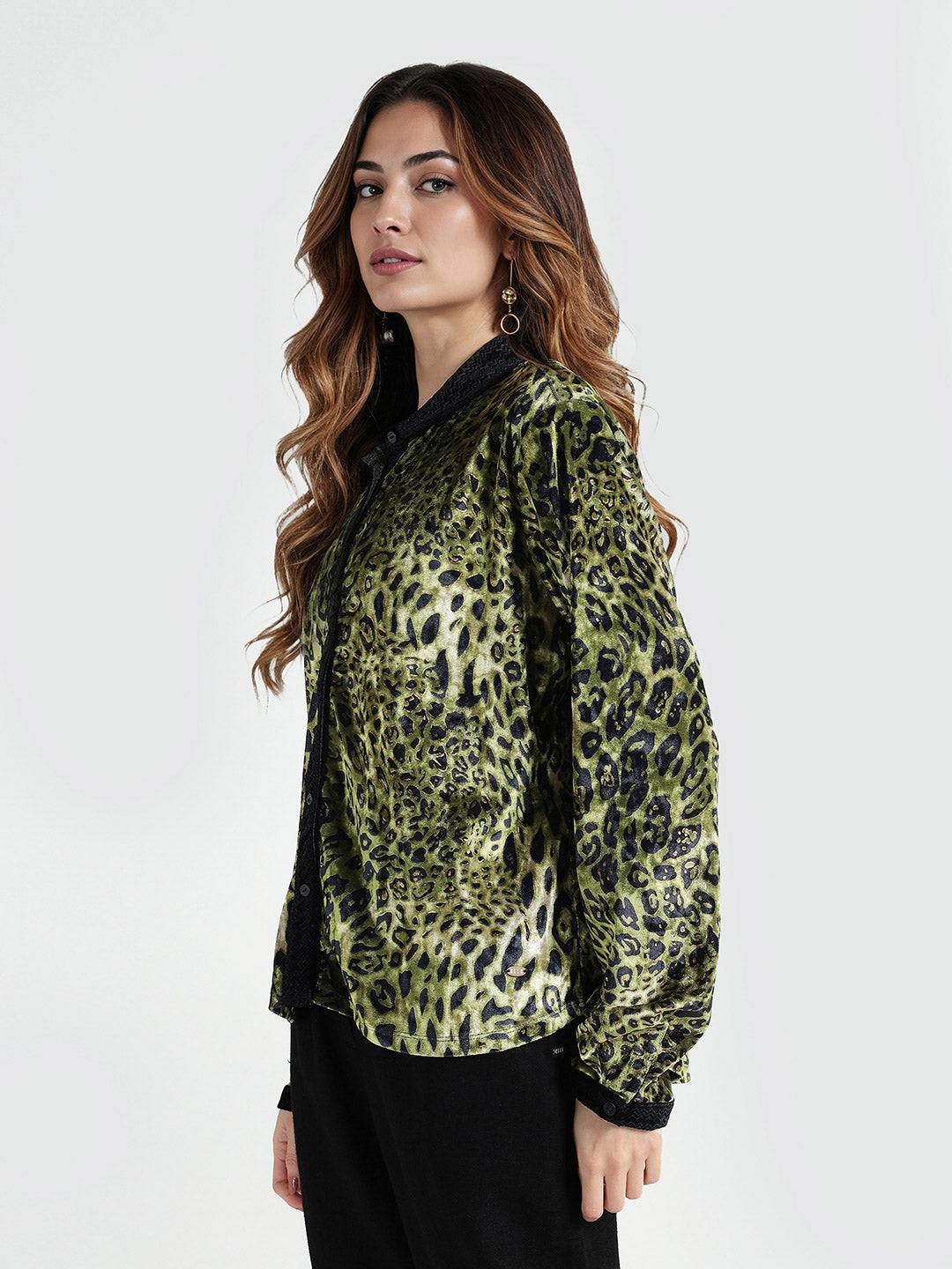 Elle Women Multi Printed Collar Shirt