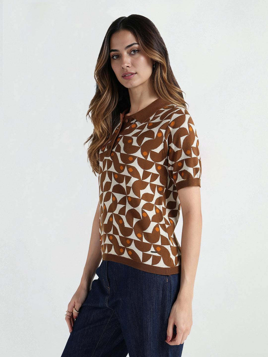 Elle Women Multi Polo Tshirt