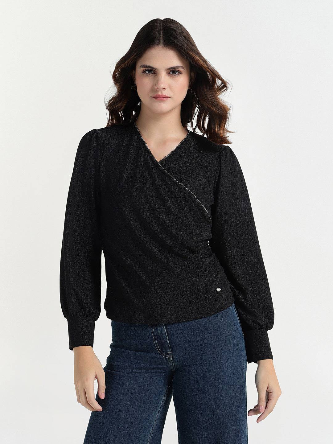 Elle Women Black Solid Top