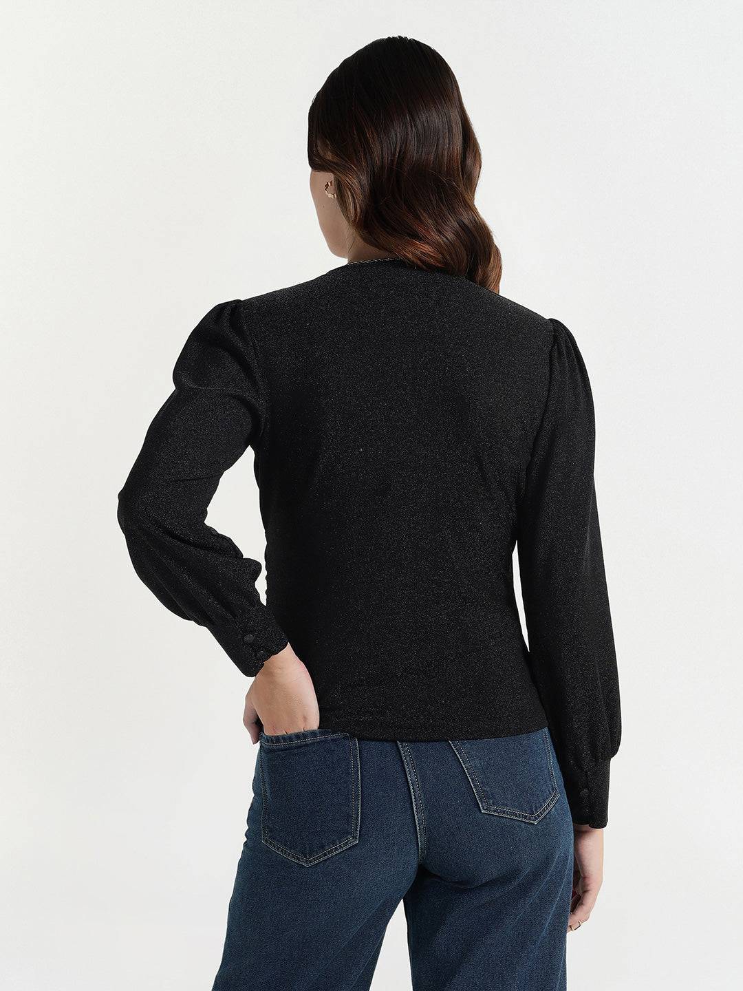 Elle Women Black Solid Top