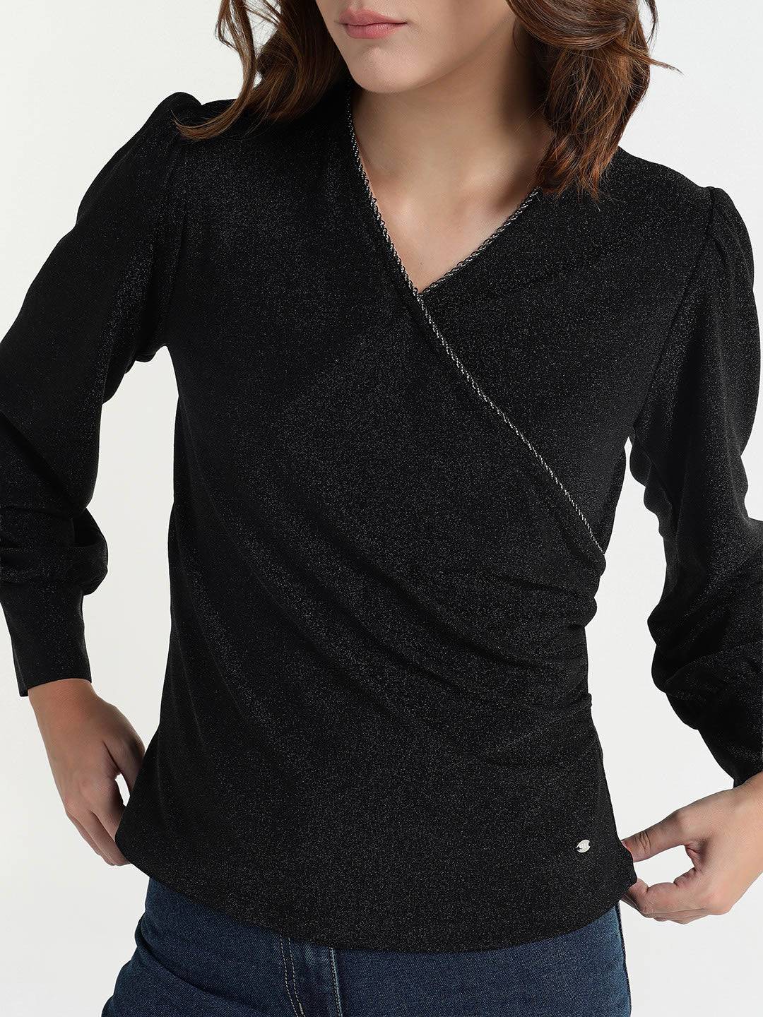 Elle Women Black Solid Top