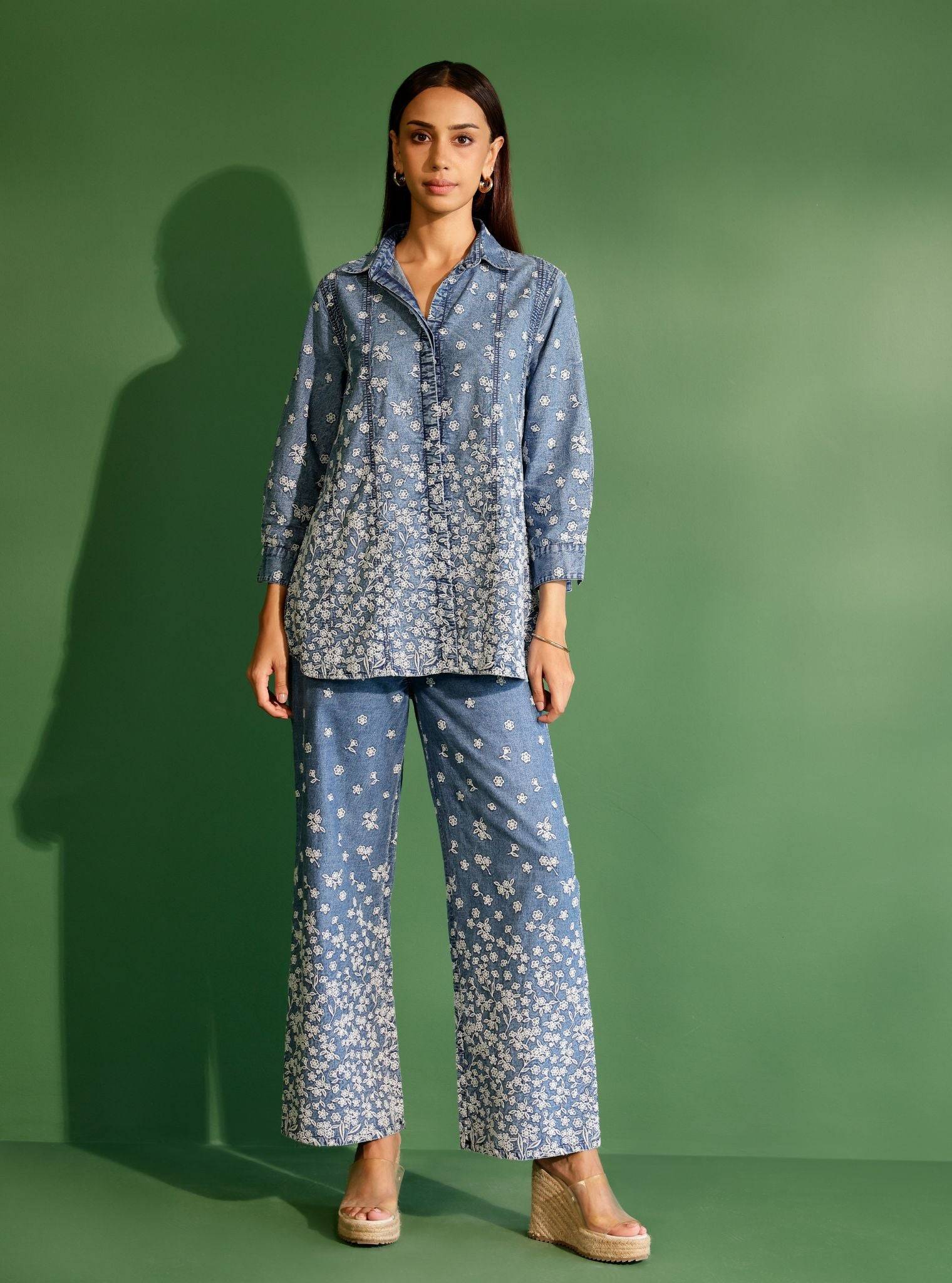 Cressida Denim Blue Shirt With Moor Pant