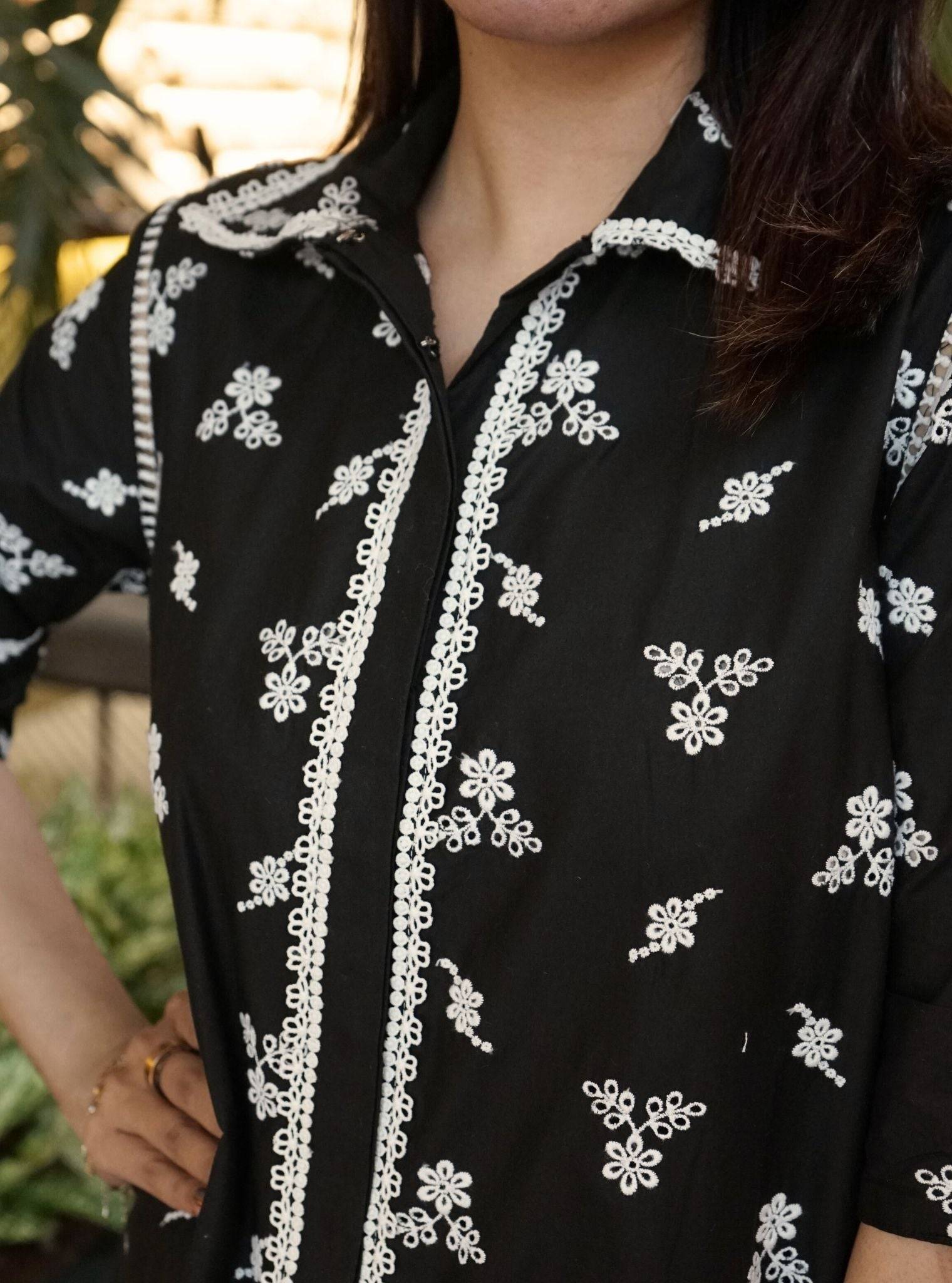 Colmar Cotton Black Shirt Co-ord Set