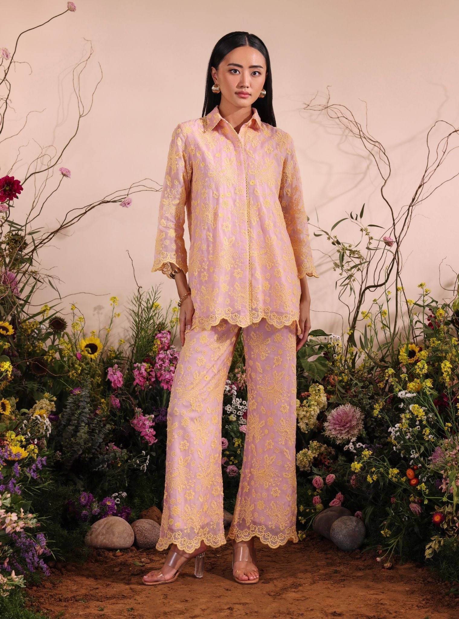 Lev Organza Pink Co-ord Set