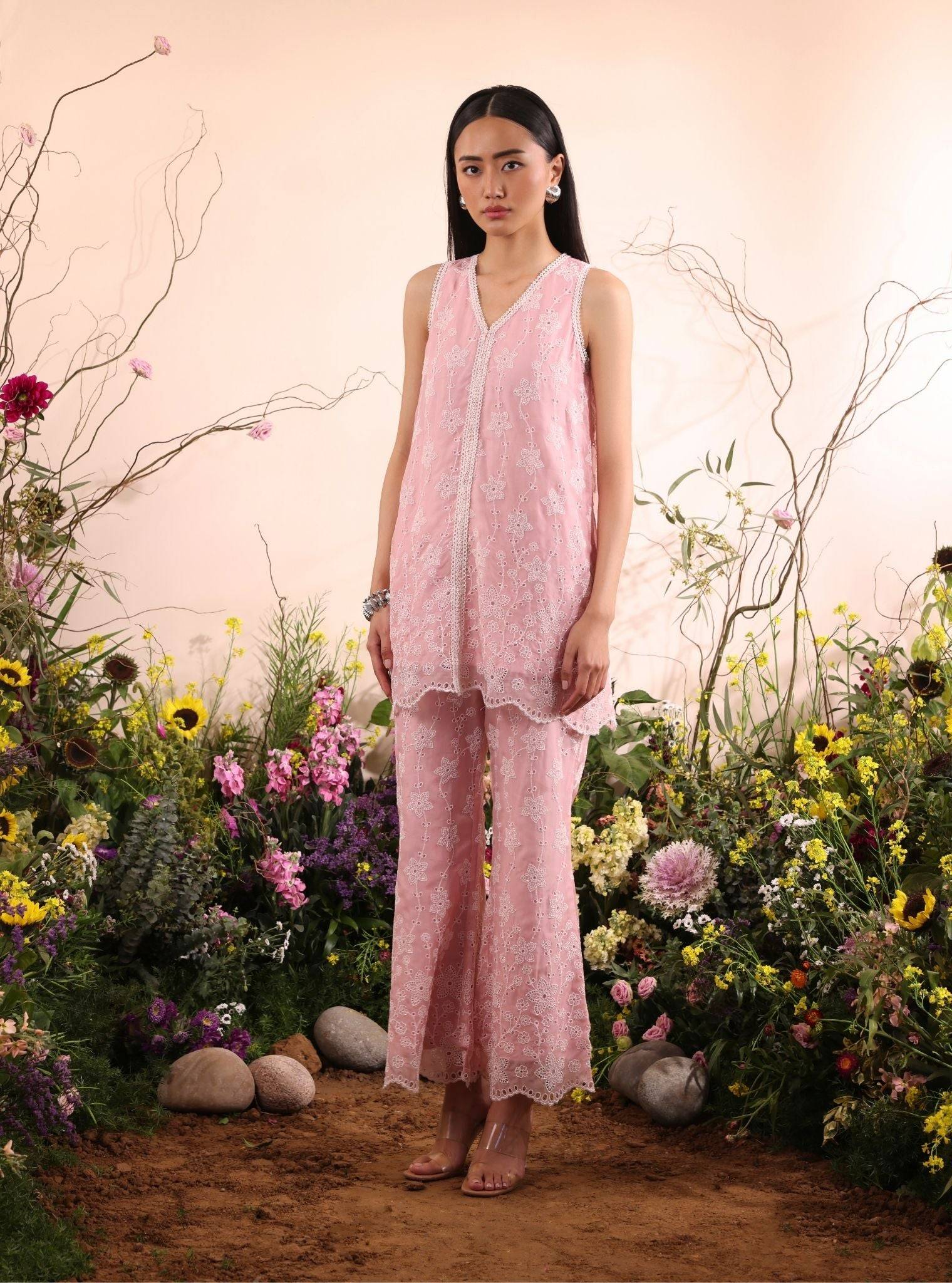 Viggo Organza Pink Co-ord Set