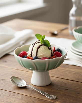 Lotus Bloom Ceramic Dessert Bowl