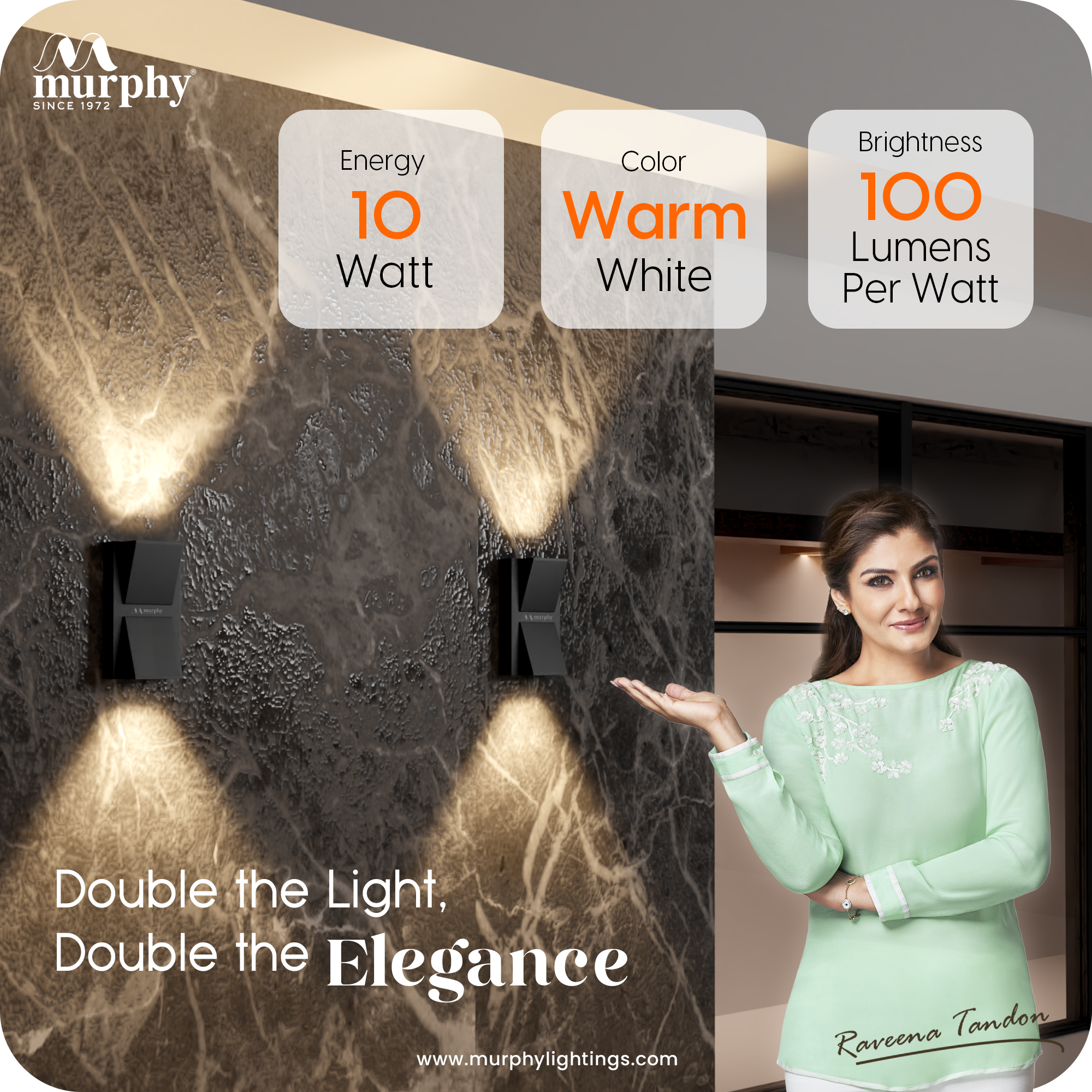 Murphy 5W+5W LED K-Type Up & Down Light