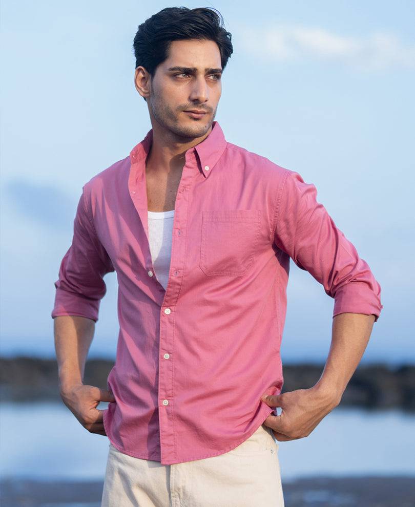 Rogue Pink Structured Buttondown Shirt Buy @ ₹1199