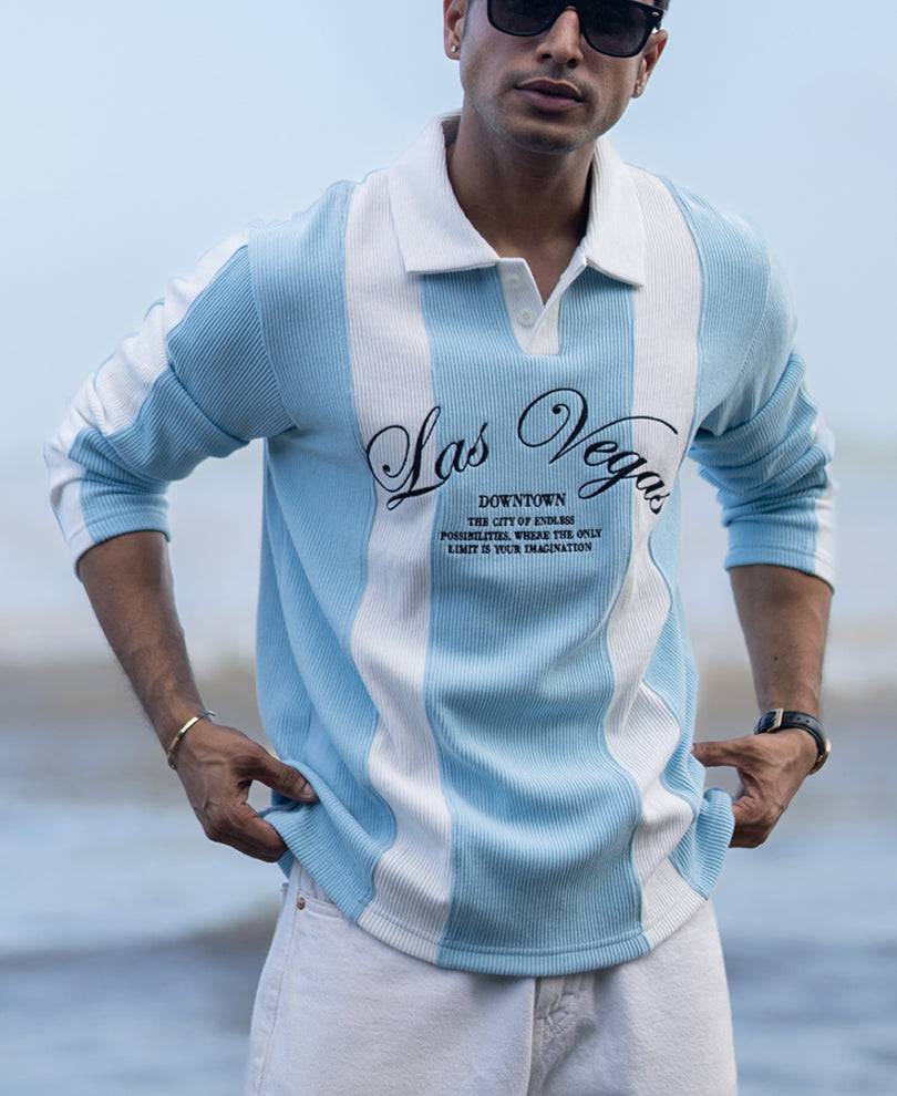 Blue Paneled Embroidery T-Shirt Buy @ ₹1199