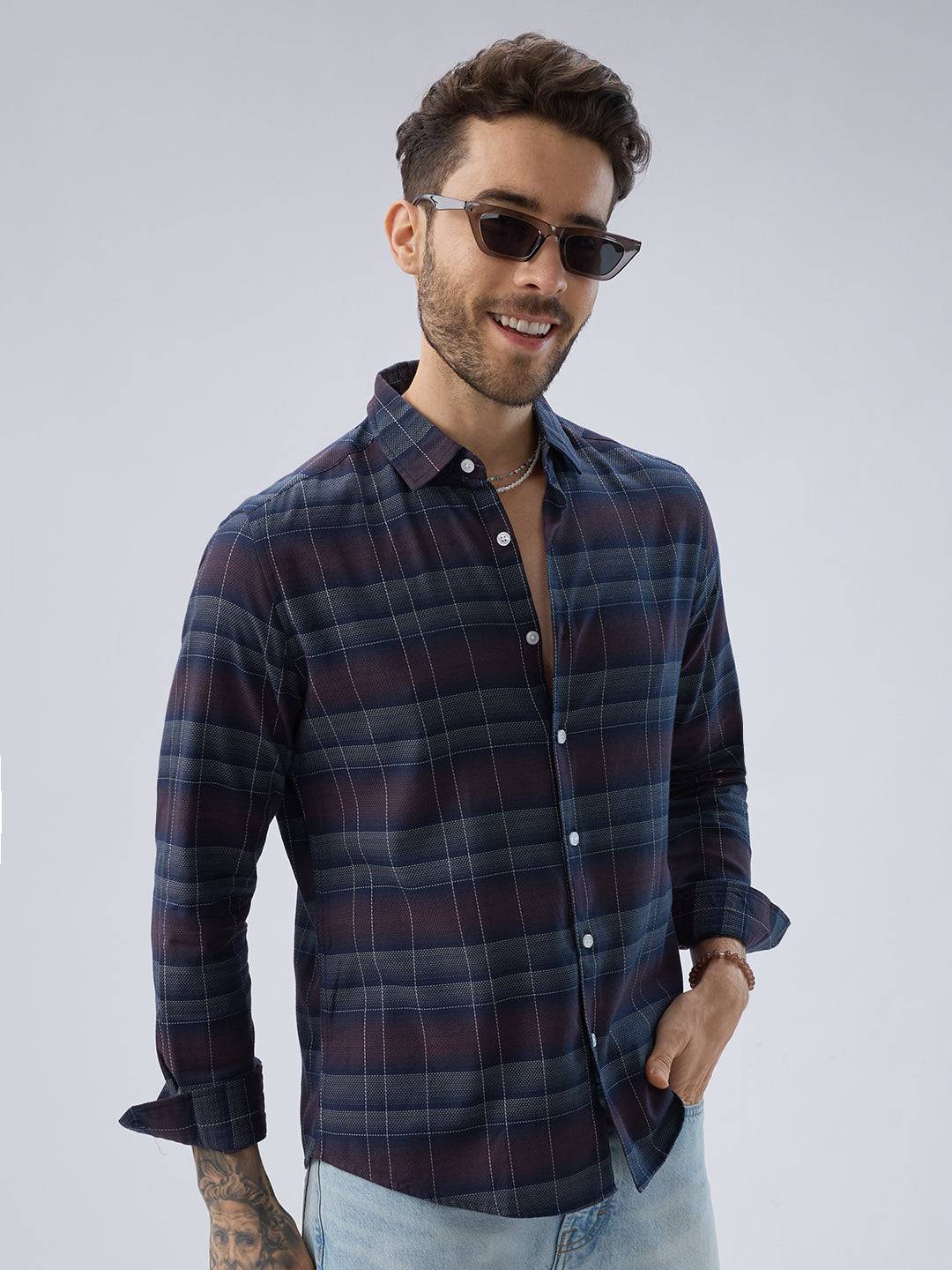 Premium Cotton Multitone Checks Shirt Buy only at ₹799