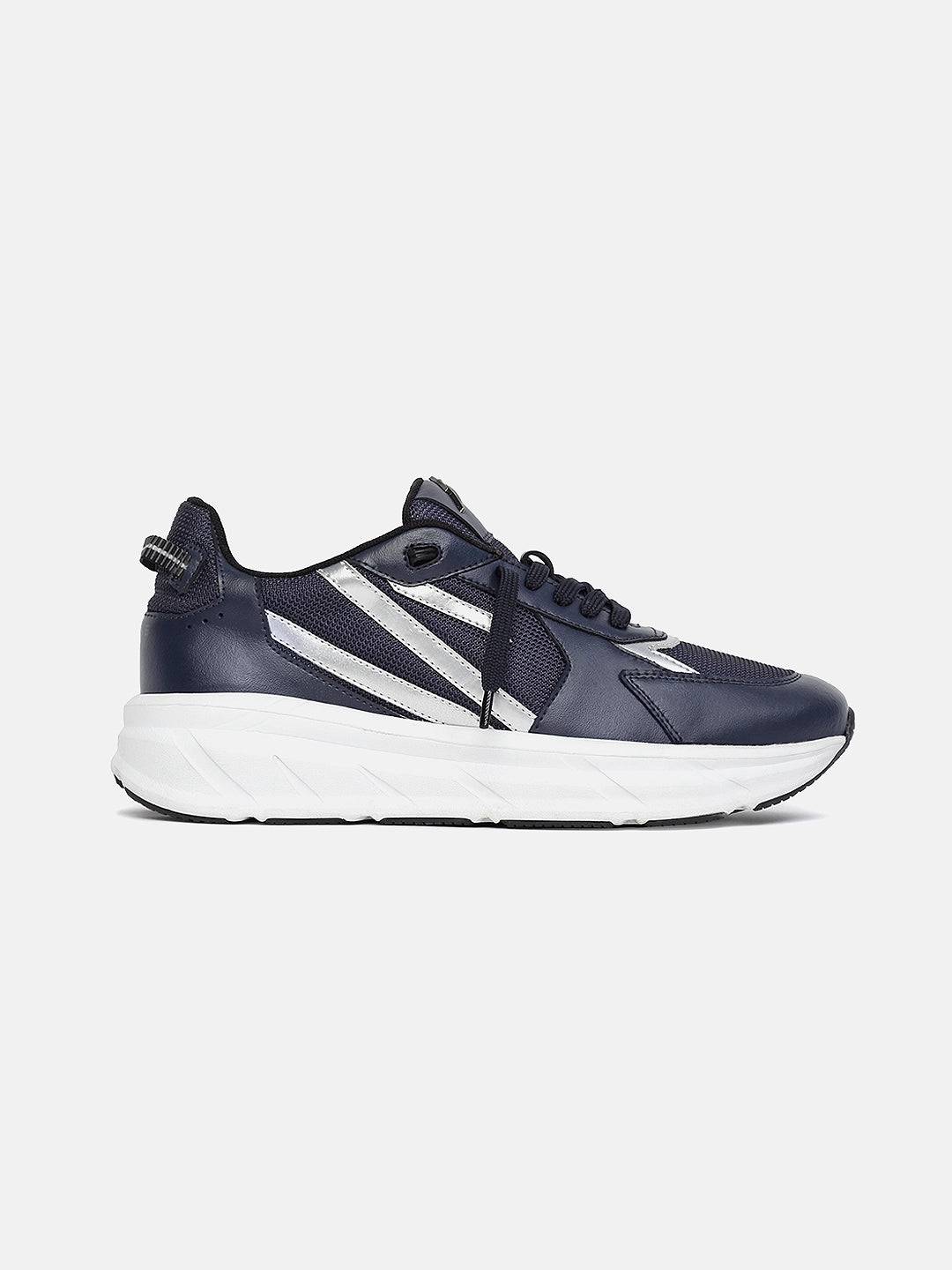 NITROFLOW - Sports Premium Leather Sneakers - Navy Blue