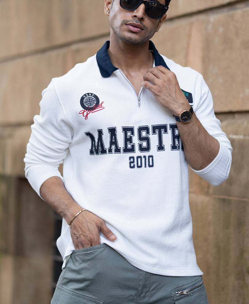 White Structured Printed T-Shirt Buy @ ₹1199