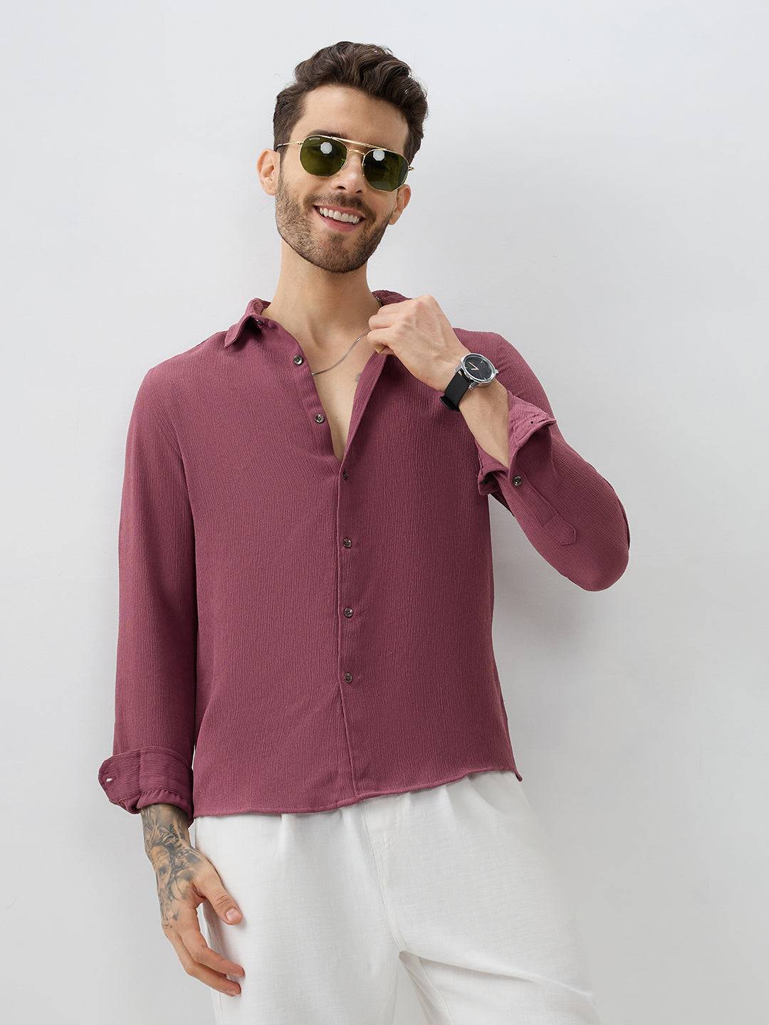 Rosewood Breeze Crepe Casual Shirt Buy only at ₹699
