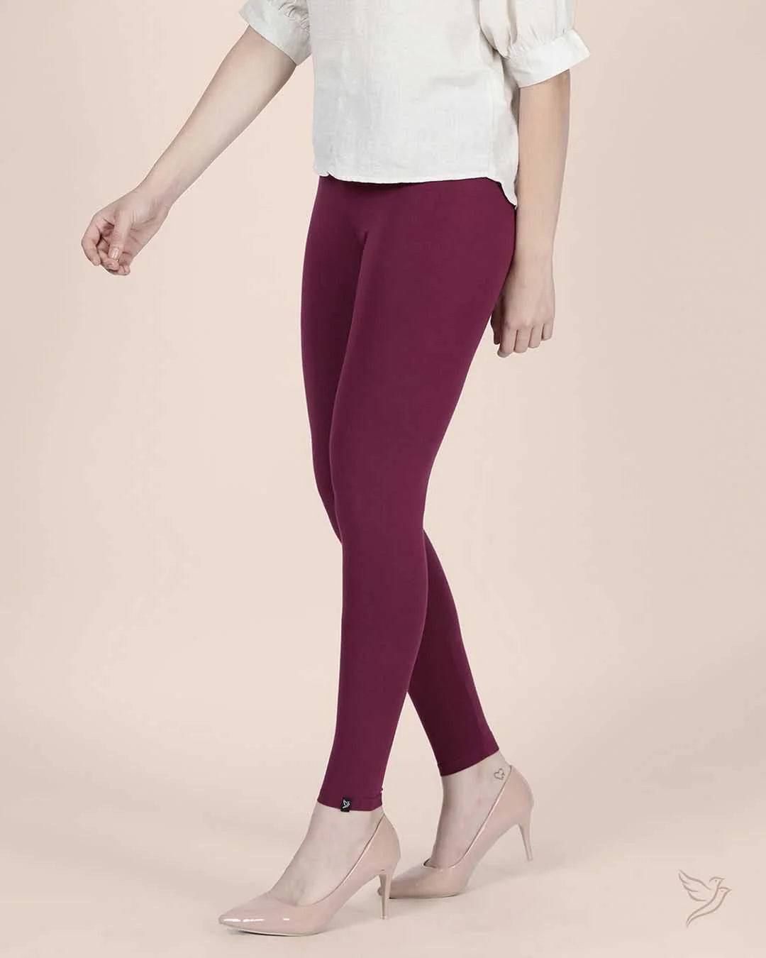 Twin Birds Ankle Legging - Mulberry