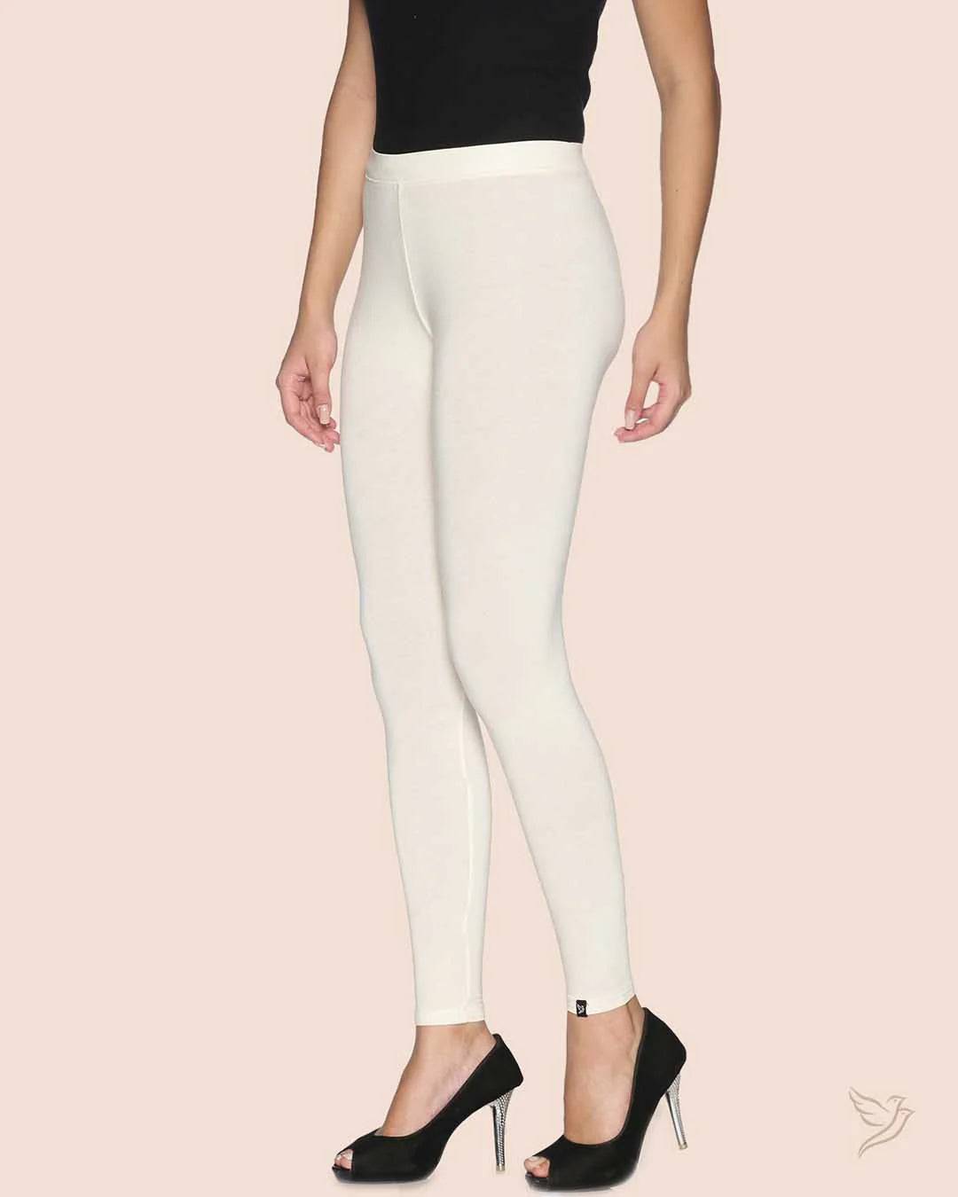 Twin Birds Ankle Legging - Vanilla (Half White)