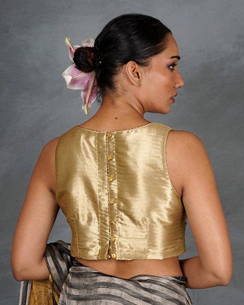 Seek Radiance Golden Tissue Silk Blouse - TARA