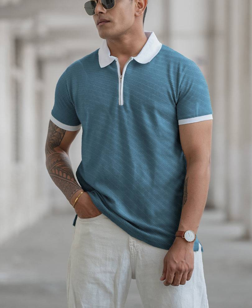 Dark Sky Contrast Polo T-Shirt Buy @ ₹299