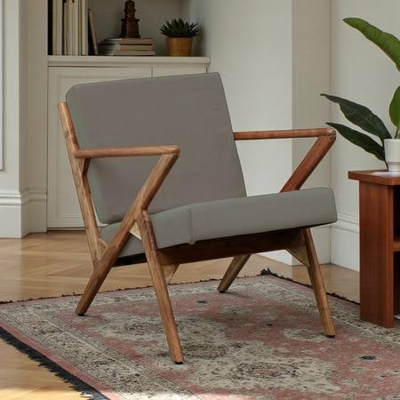 Zesta Grey Fabric Accent Chair
