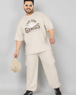 Men Plus Size Printed T-Shirt With Jogger Oversized Co-ords Set