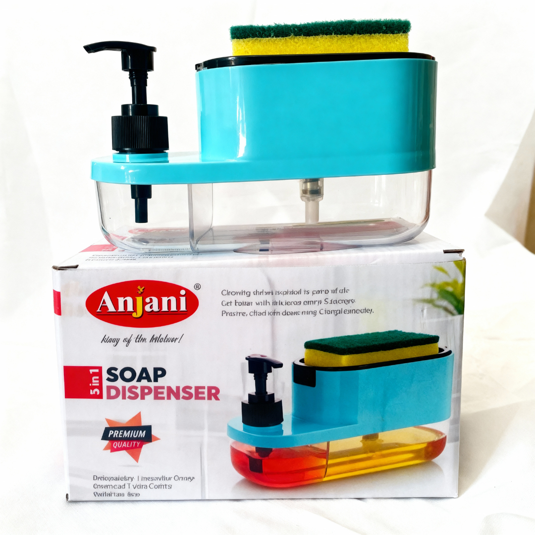 Anjani 3-in-1 Soap Pump Dispenser – Dish Soap Liquid Dispenser with Sponge Holder & Cleaning Sponge (Pack of 1) Buy @ ₹199
