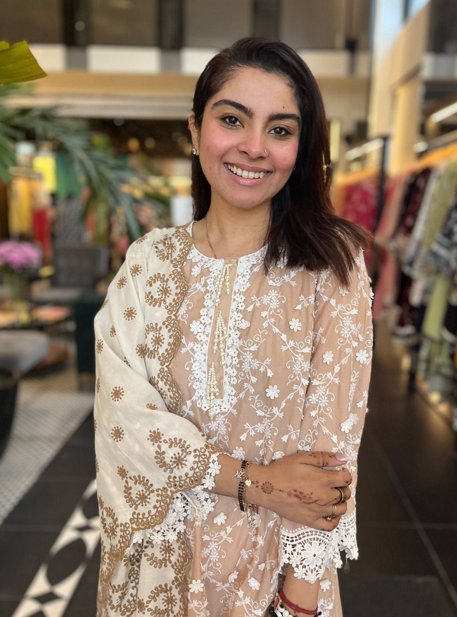 BayBreeze Supima Cotton Beige Kurta With Maple Pyajama