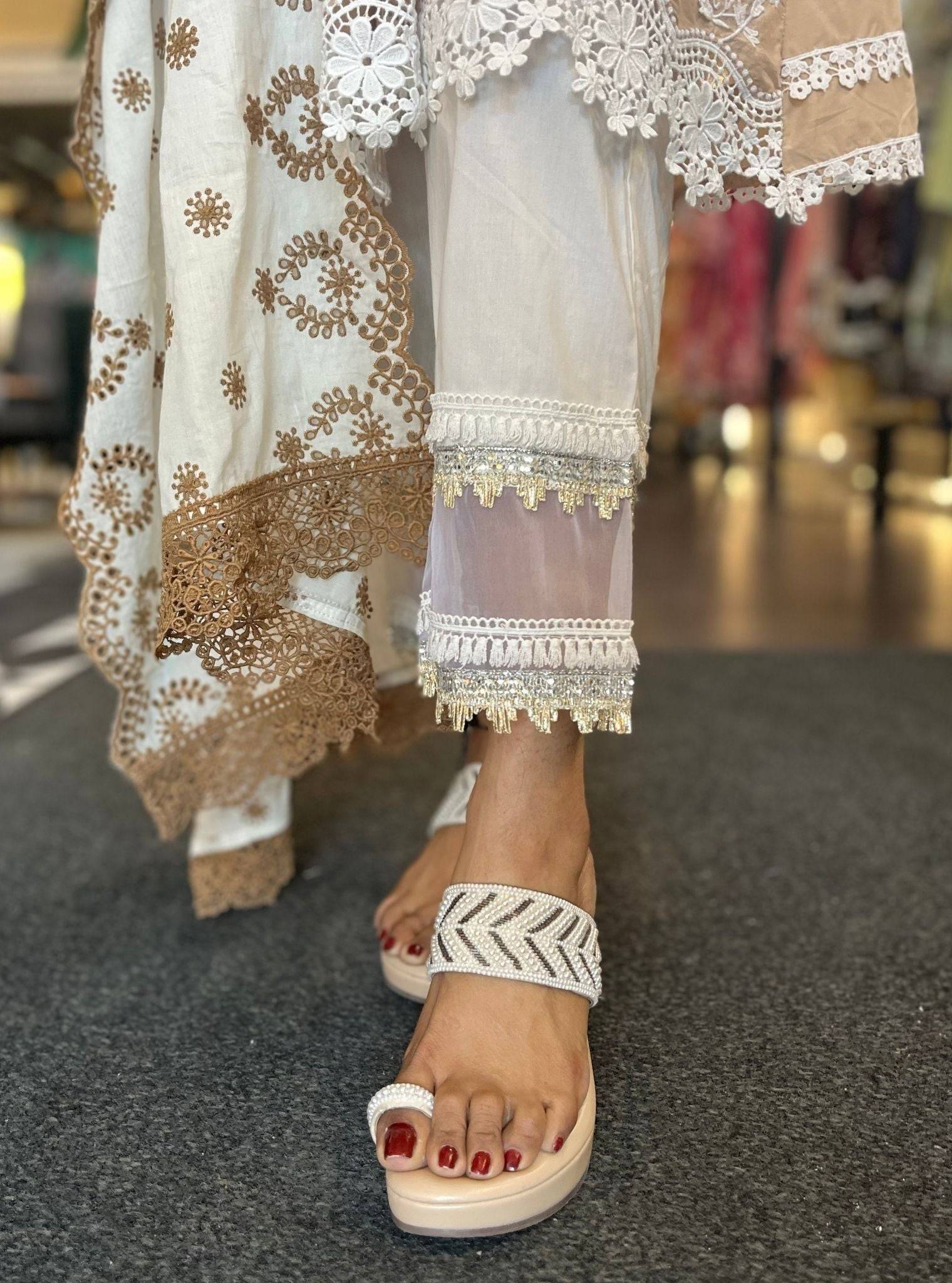 BayBreeze Supima Cotton Beige Kurta With Maple Pyajama