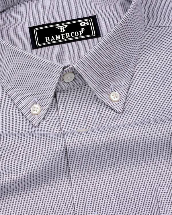 Bissen Gray With White Dobby Textured Giza Shirt