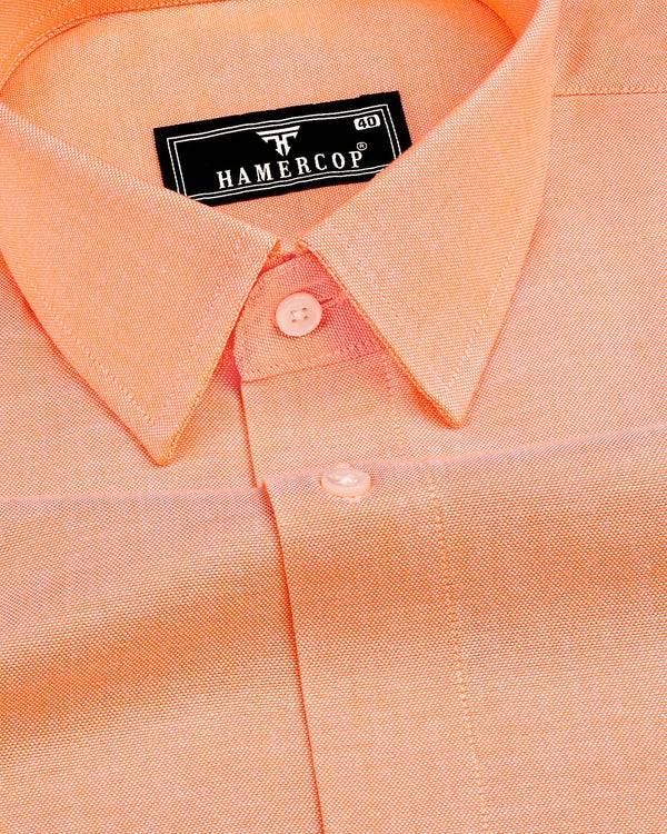 Peel Orange Plain Oxford Cotton Formal Shirt