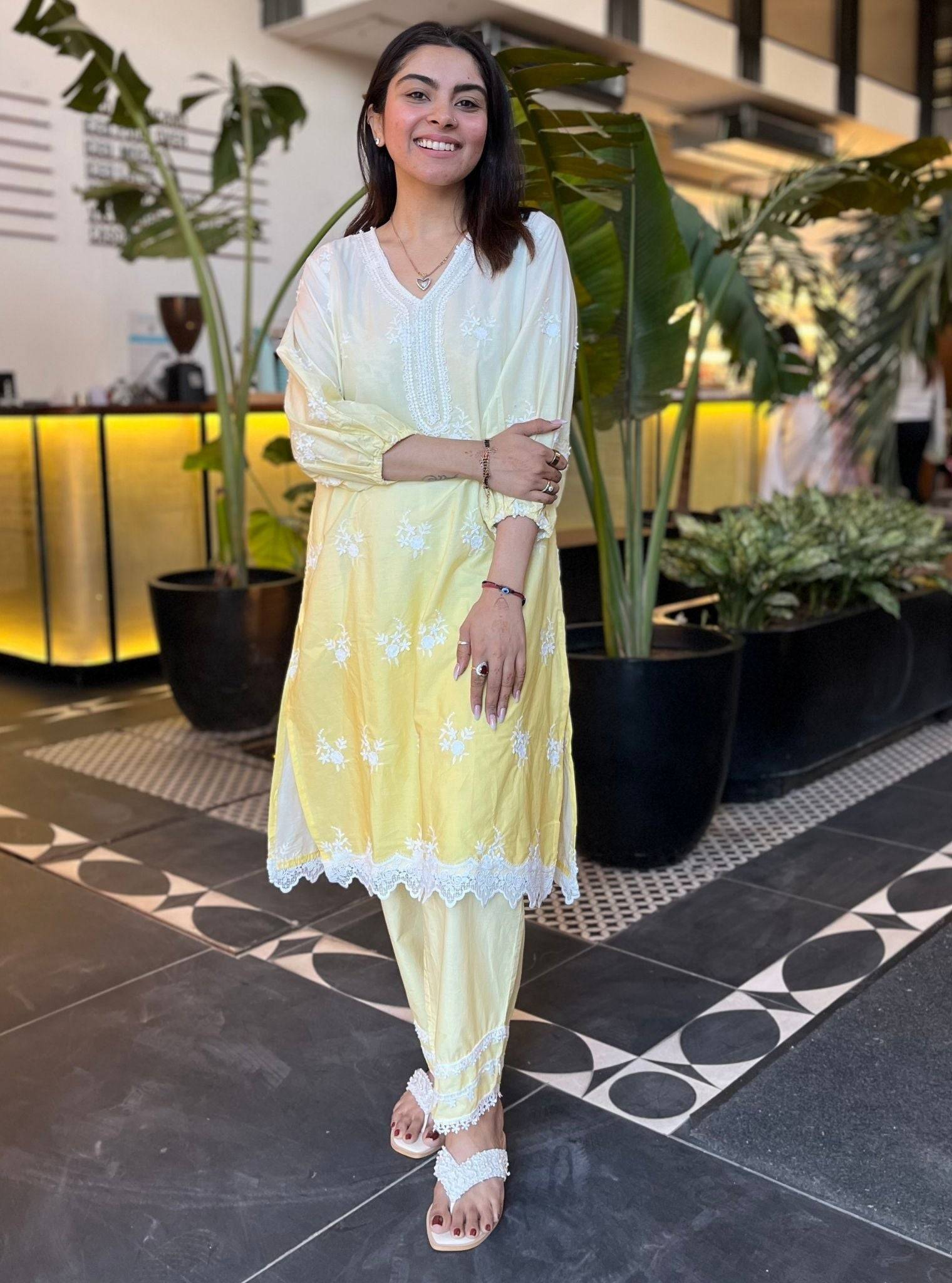 Enola Cotton Ombre Yellow Kurta Set