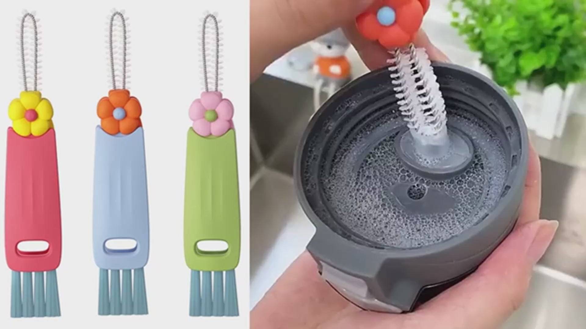 3-in-1 Cleaning Brush: Effortlessly Clean and Maintain Your Cups with Versatility and Ease -(Pack of 3) Buy @ ₹499