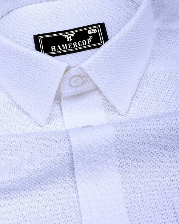 Superior White Dobby Textured Formal Cotton Shirt