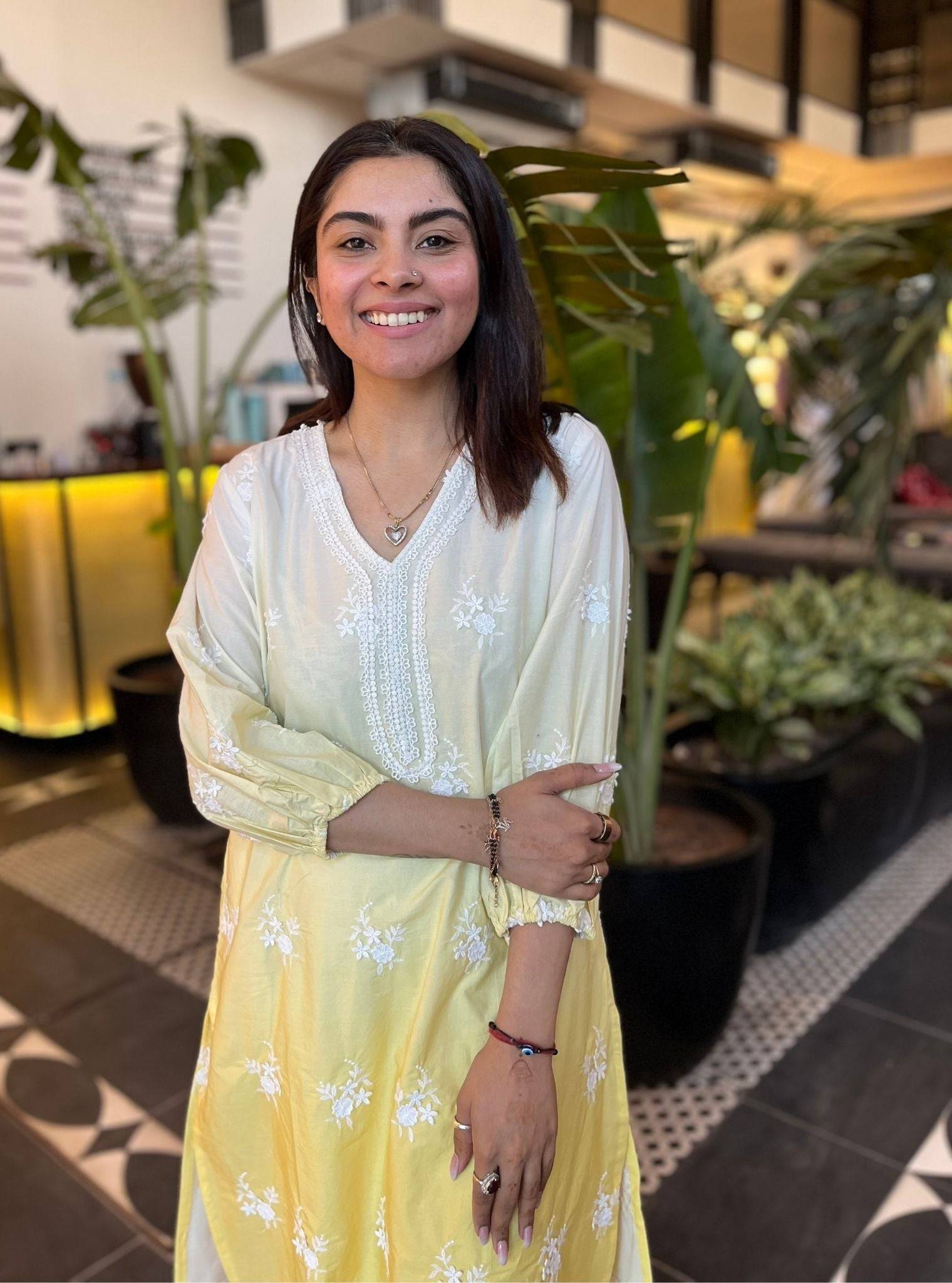 Enola Cotton Ombre Yellow Kurta Set