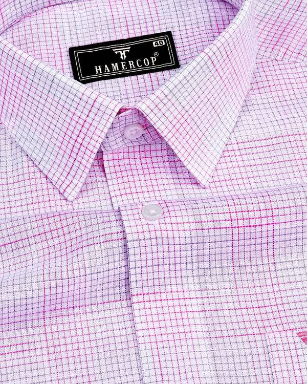 Canvas Pink Graph Check Amsler Cotton Formal Shirt