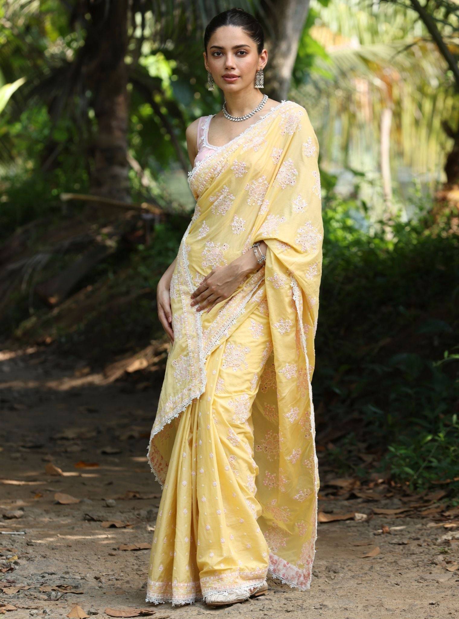 Yara Supima Cotton Yellow Saree
