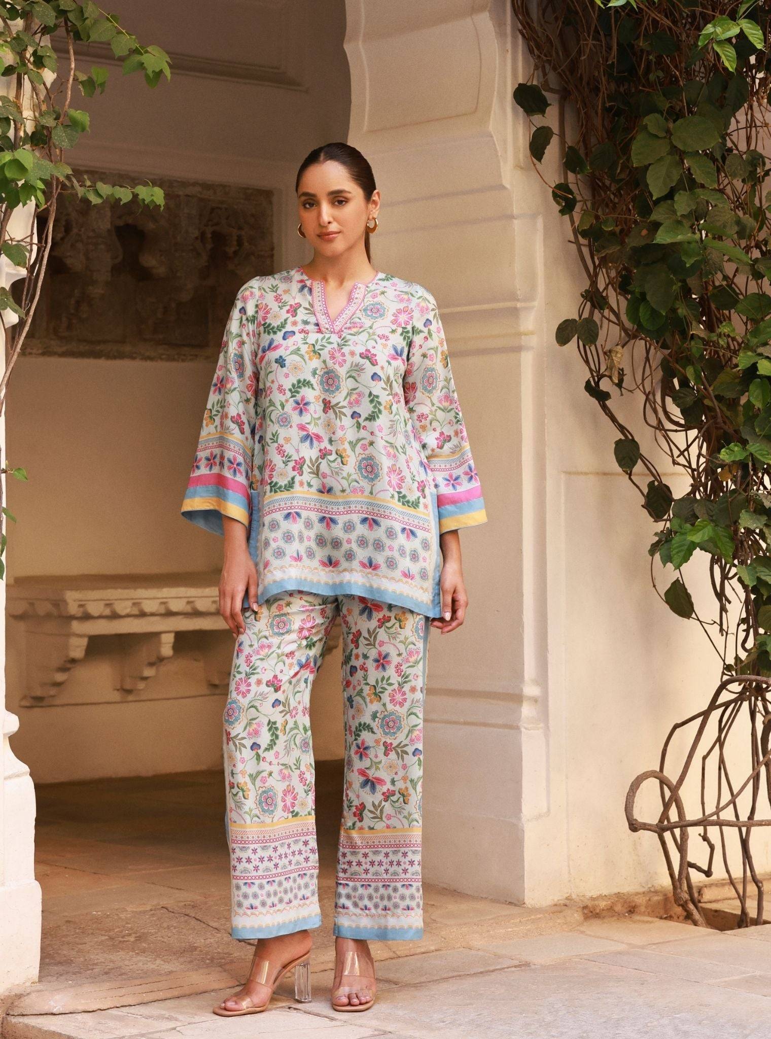 Saurmi Lawn Blue Top Set