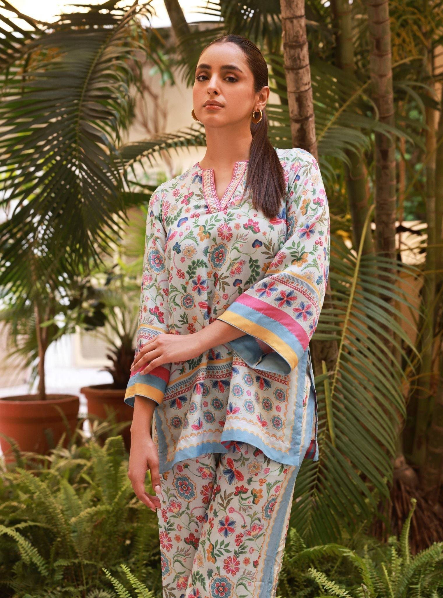 Saurmi Lawn Blue Top Set