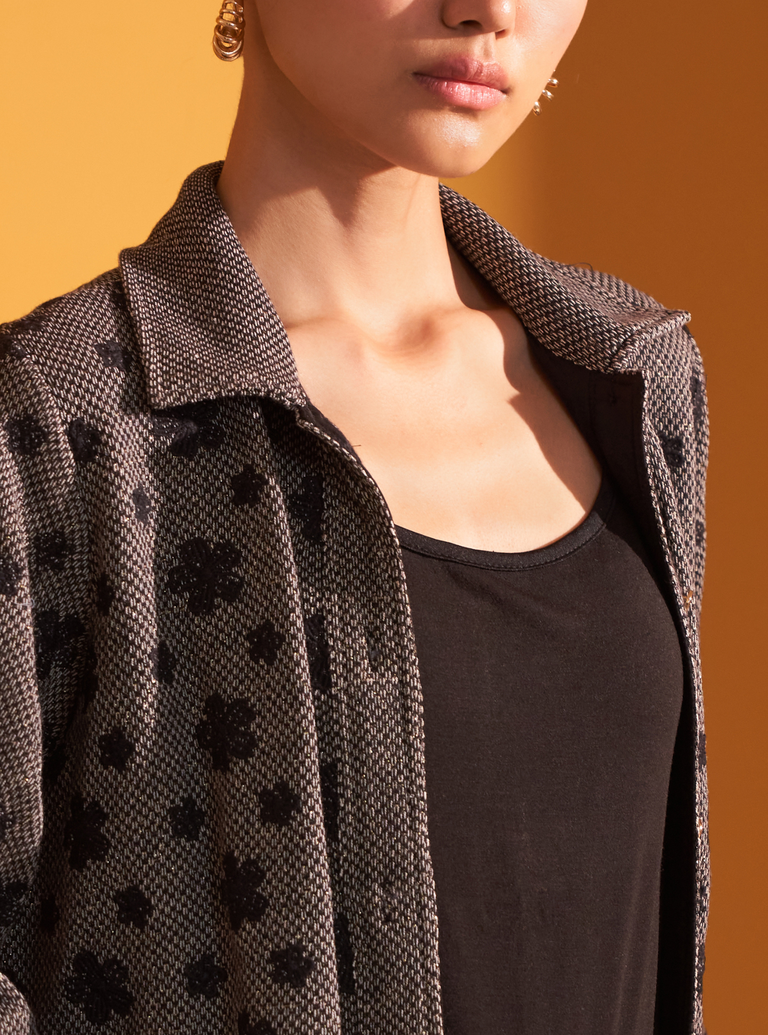 Edith Lurex Knit Black Jacket