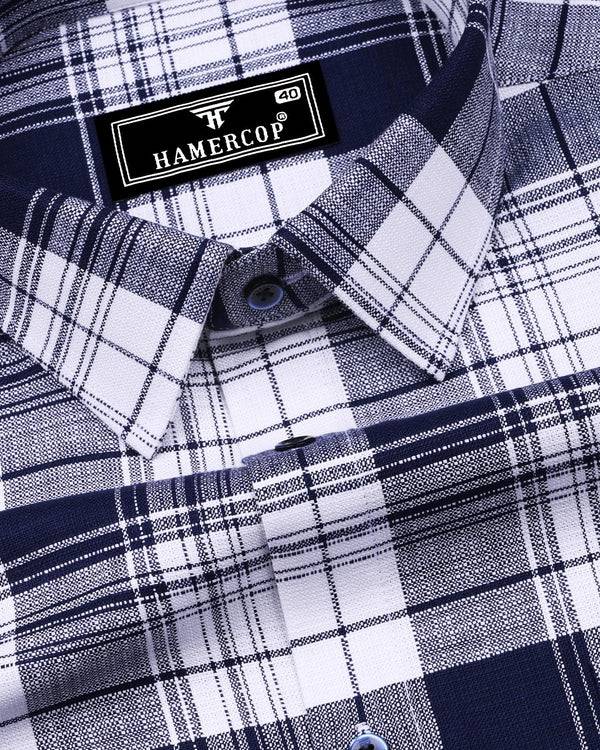 Cosenza Blue With White Check Dobby Cotton Shirt