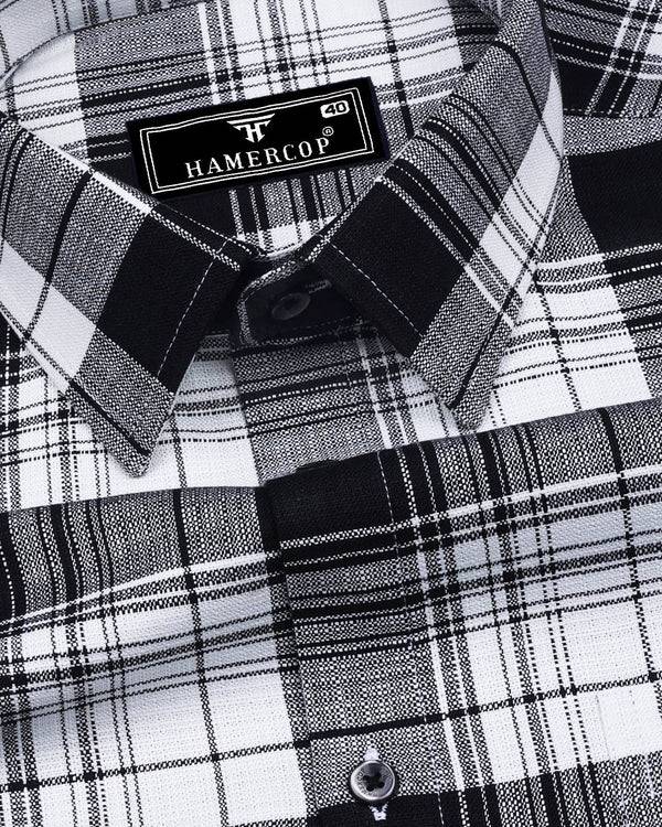 Cosenza Black With White Check Dobby Cotton Shirt