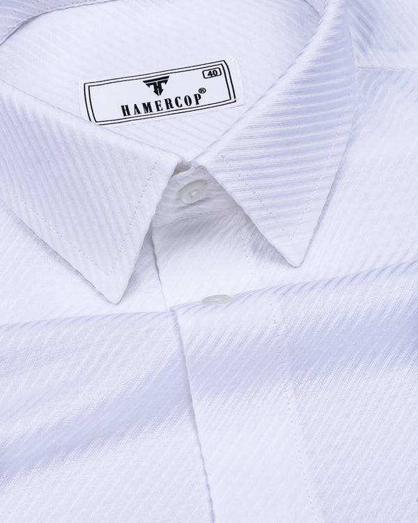 Cinchona White Solid Premium Giza Cotton Shirt