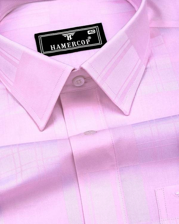 Pink Pearl Jacquard Check Premium Giza Shirt
