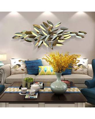 Leaf Modelling Titanium Arts Wall Mirror Sculpture
