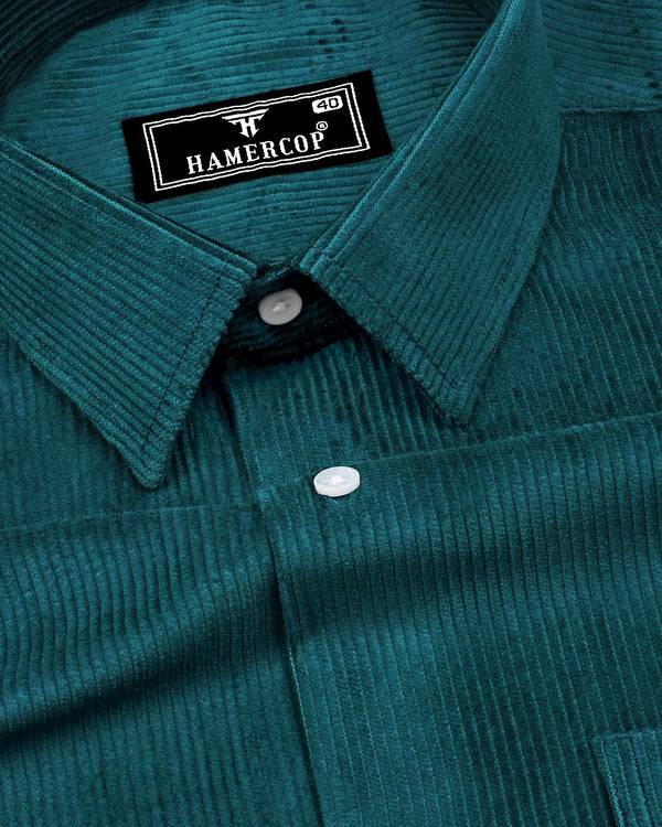 Rama Green Corduroy Premium Cotton Solid Shirt