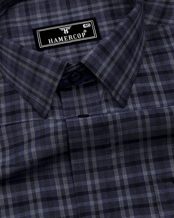 Cyprus Gray Formal Check Cotton Shirt