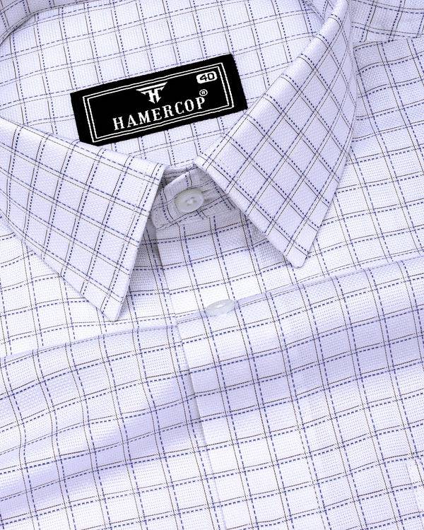 Chromis Blue With White Check Dobby Premium Giza Shirt