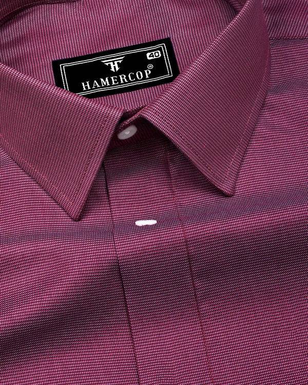 Rosehaven Maroon Dobby Textured Premium Giza Shirt