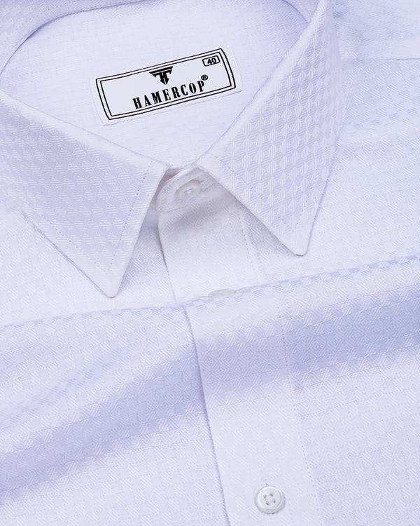 Egret White Self Check Premium Giza Shirt
