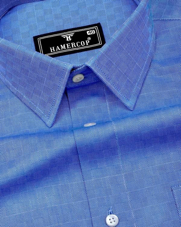 Marlin Blue Check Premium Cotton Formal Shirt