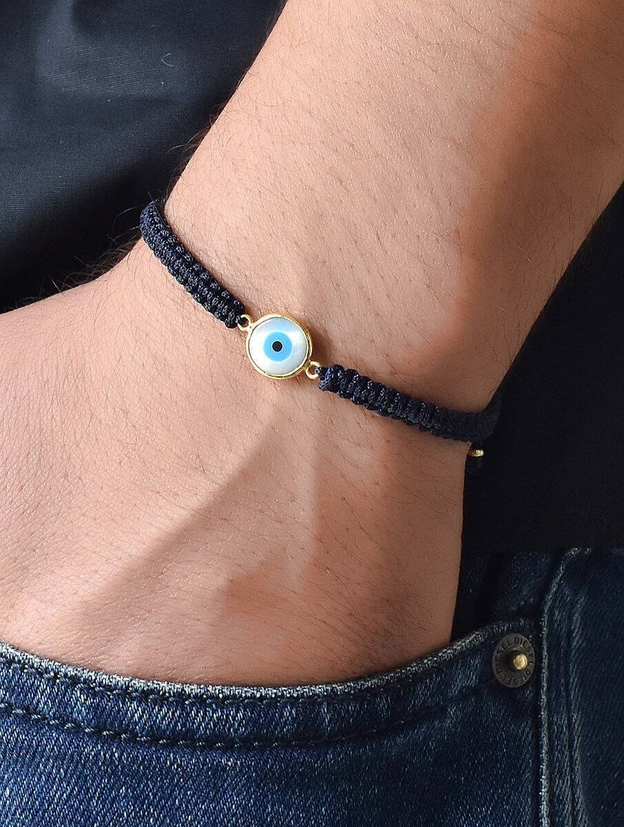 Men Black Gold Tone Silver Cuffs & Bracelet